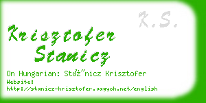 krisztofer stanicz business card